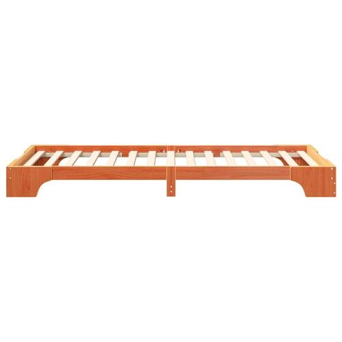 Gulv seng ramme Brun 100 x 210 cm Massivt fyrretræ