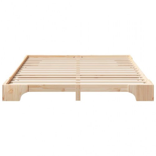 Sengestel i brun massivt fyrretræ - 160 × 210 cm platformramme