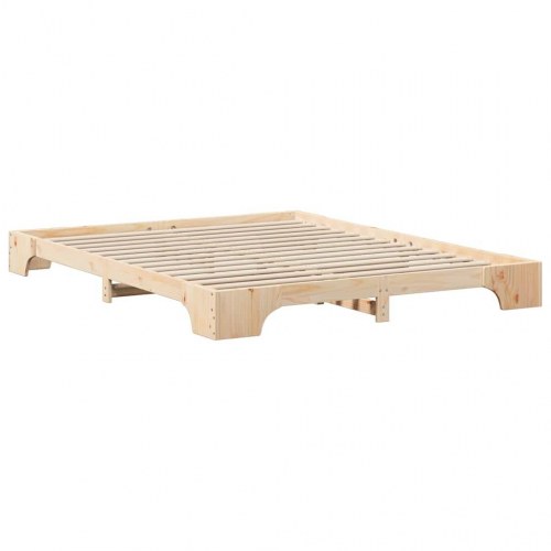 Sengestel i brun massivt fyrretræ - 160 × 210 cm platformramme