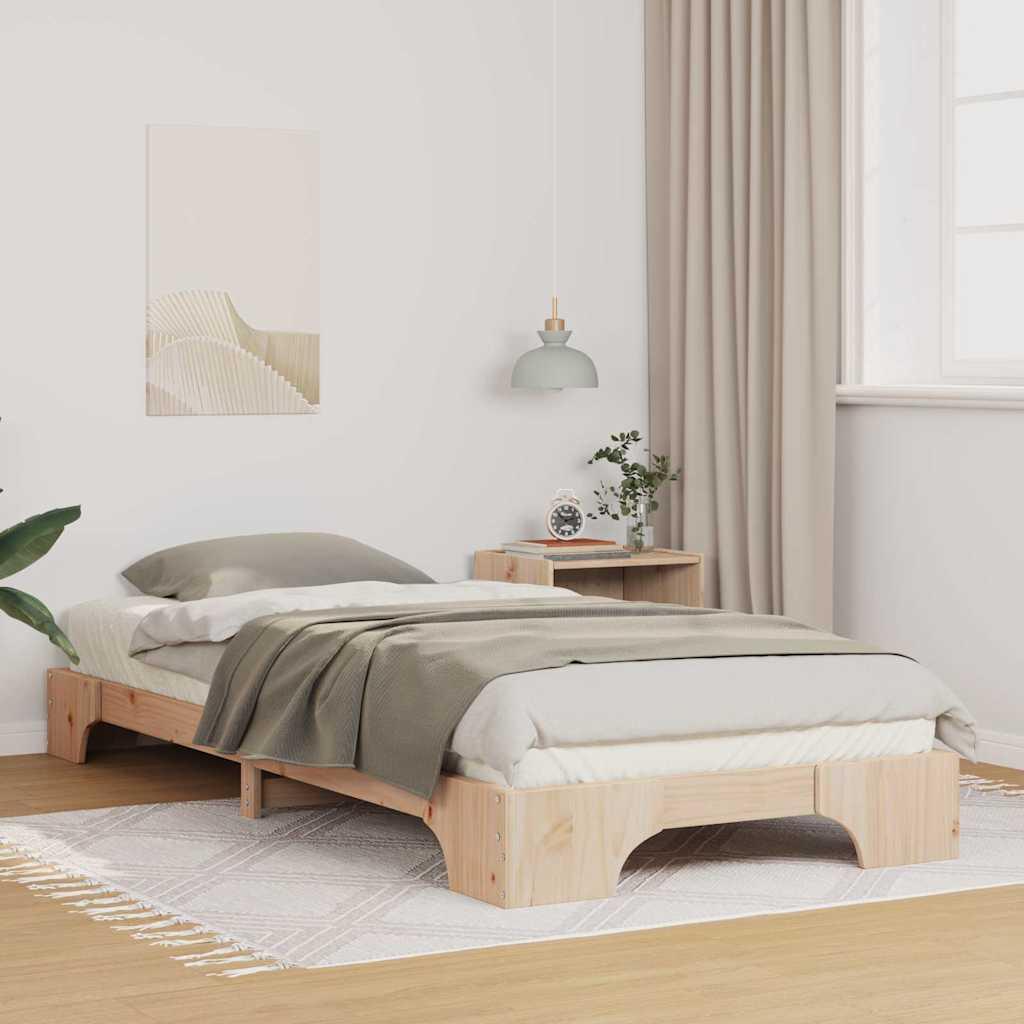 Gulv seng ramme med opbevaring Brun 100 x 220 cm træ