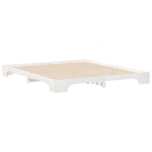 Sengestel i hvidt massivt fyrretræ 200 x 220 cm