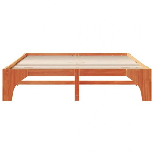 Sengestel brun 200 x 200 cm i massiv fyrretræ
