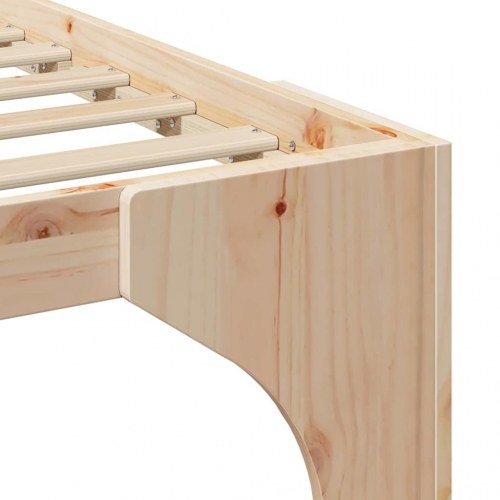 Gulv seng ramme Brun 180 x 200 cm Massivt fyrretræ