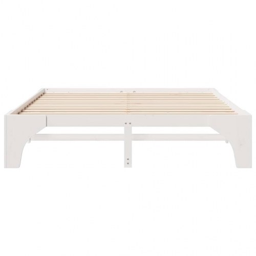 Sengestel hvid 180 x 200 cm i massivt fyrretræ