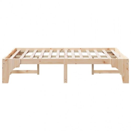 Sengestel brun 140 x 190 cm i massiv fyrretræ