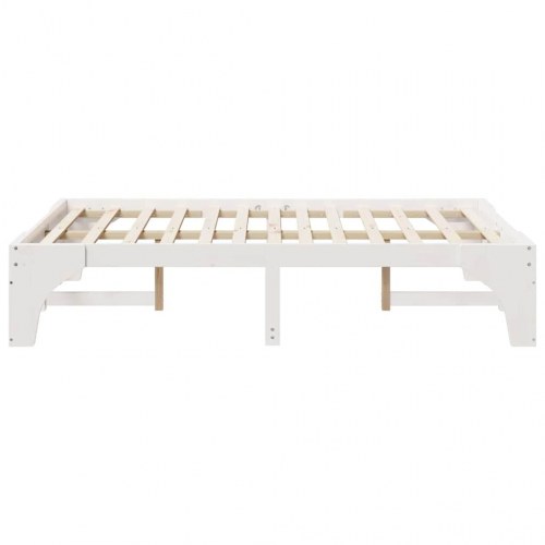 Sengestel hvid 140 x 190 cm i massiv fyrretræ