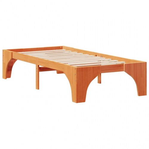 Sengestel i brun massiv fyrretræ 100 x 200 cm