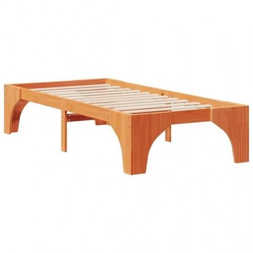 Sengestel i brun massiv fyrretræ 100 x 200 cm