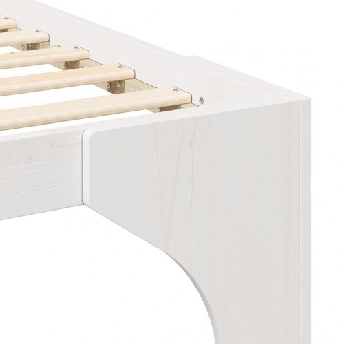 Gulv seng ramme Hvid 90 x 190 cm Massivt fyrretræ