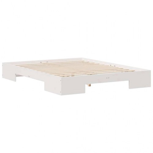 Gulv-sengestel hvid 160 x 200 cm