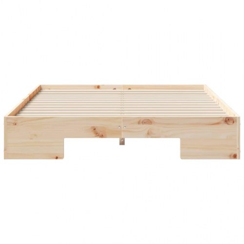 Gulv seng ramme Brun 140 x 190 cm Massivt fyrretræ