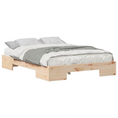 Gulv seng ramme Brun 120 x 190 cm Massivt fyrretræ