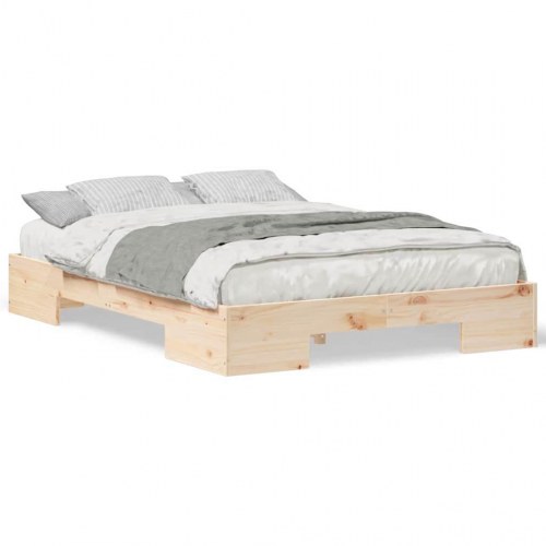 Gulv seng ramme Brun 120 x 190 cm Massivt fyrretræ