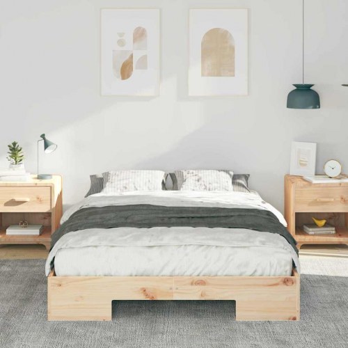 Gulv seng ramme Brun 120 x 190 cm Massivt fyrretræ