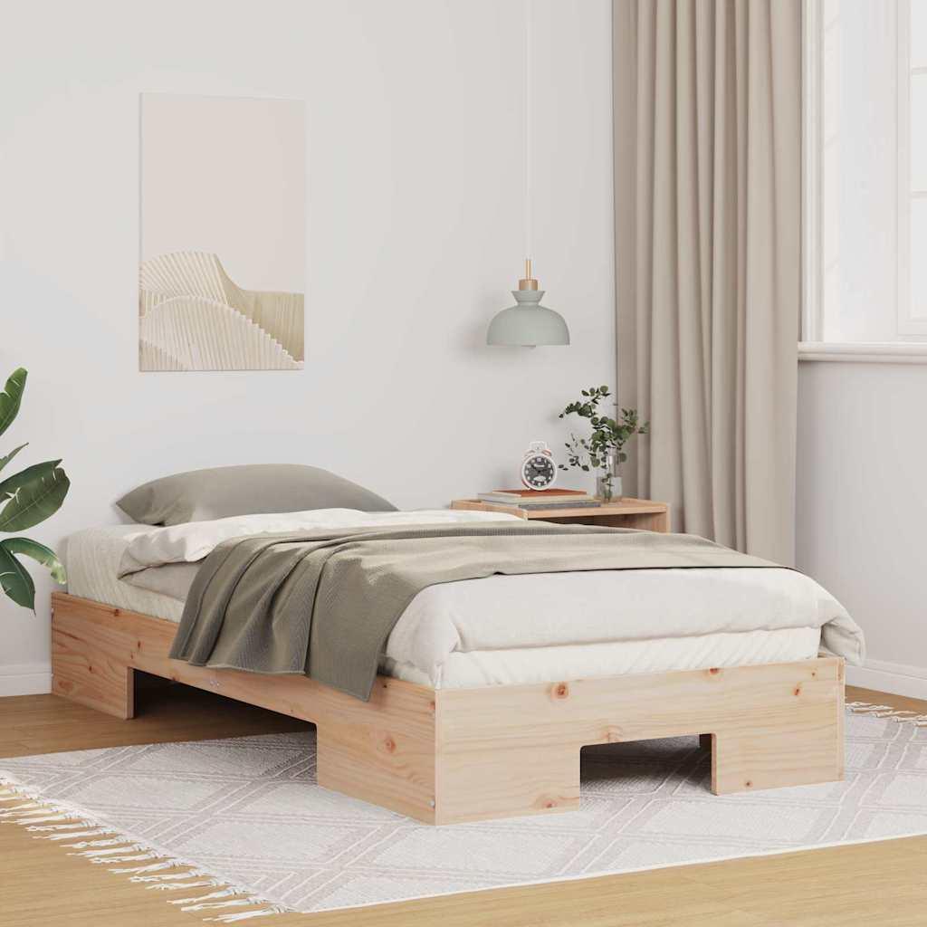 Gulv seng ramme Brun 80 x 200 cm Massivt fyrretræ