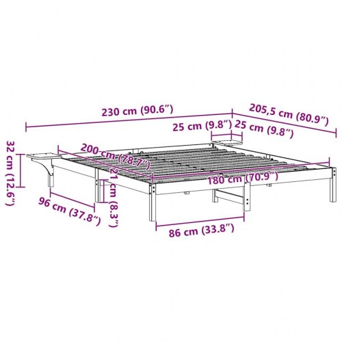 Sengestel Brun 180 x 200 cm Brun