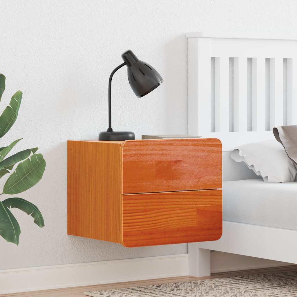 Sengebord 2 Stk Brun 39 X 34 X 33 Cm Massivt Fyrretræ