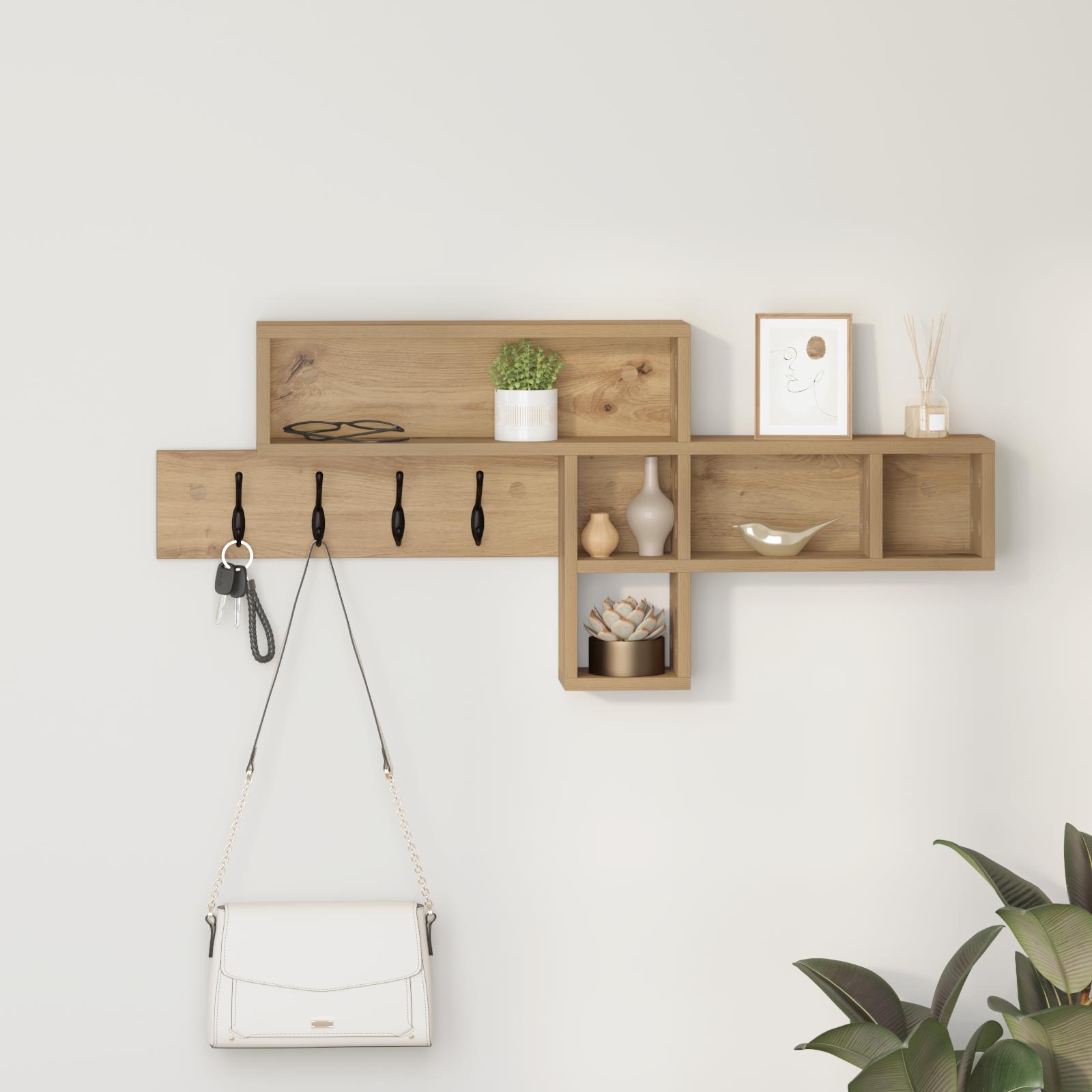 Vægmonteret Jakkeholder med hylde artisan eg 100 x 12 x 43.5 cm