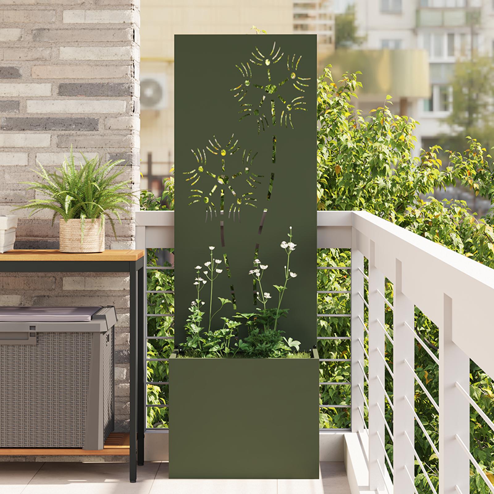 Have privatliv skærm Olivengrøn 50 x 140 cm Koldvalset stål