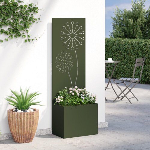 Haveafskærmning Fretwork - olivengrøn 50 x 32 x 150 cm