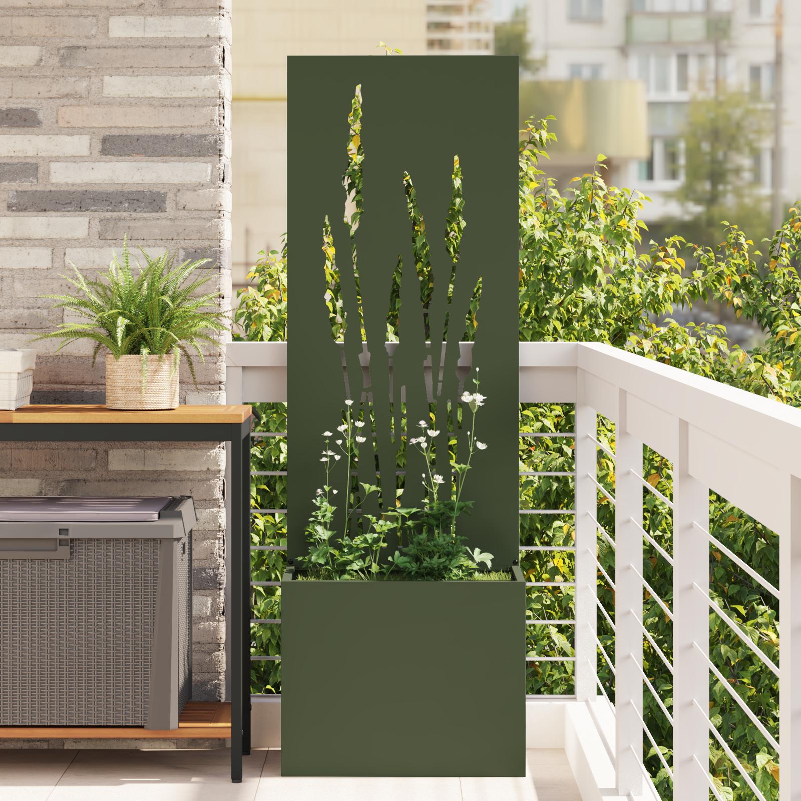 Have privatliv skærm Olivengrøn 50 x 140 cm Koldvalset stål