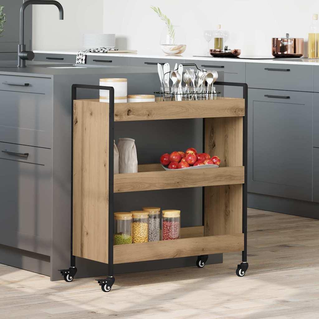 Køkkenvogn artisan eg 70 x 30 x 82 cm Konstrueret træ