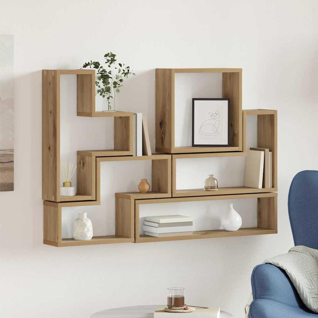 Væg Cube med hylde artisan eg 96 x 12 x 64 cm Konstrueret træ