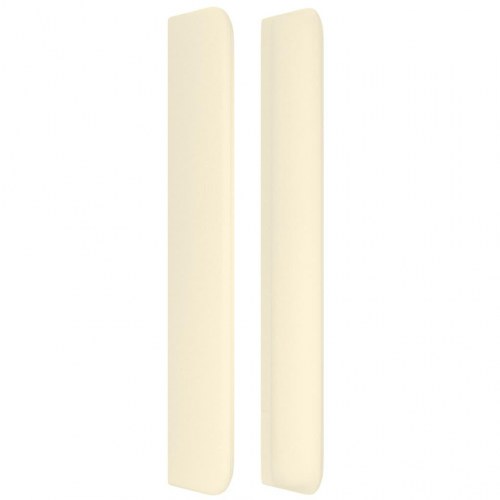 Sengegavl med kanter 203 x 16 x 118/128 cm - cremefarvet