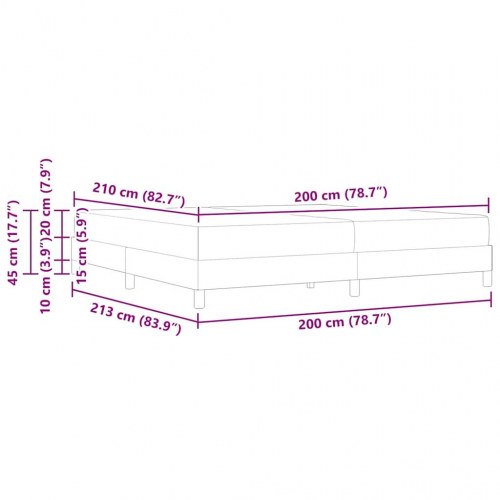 Kontinentalseng med madras Mørkegrøn 200 x 210 cm Stof