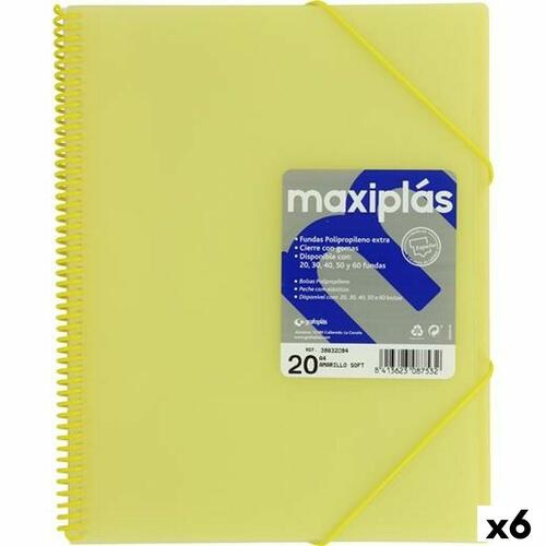 Grafoplas organiser mappe A4 - Gul, 6 stk.