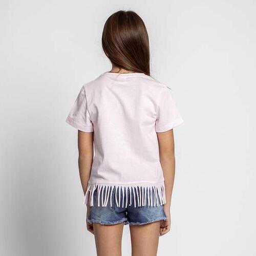 Stitch T-shirt til piger - kortærmet, pink/blå, 10 år