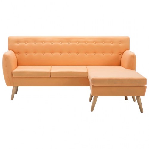 L-formet sofa 171,5x138x81,5 cm stofbetræk orange