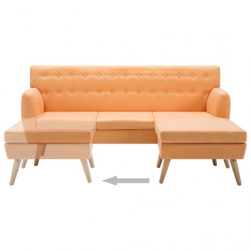 L-formet sofa 171,5x138x81,5 cm stofbetræk orange