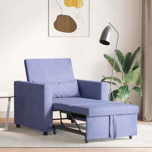 Enkelt Sofa Seng med hjul Jeans Blå 90 x 165 x 87 cm Stof