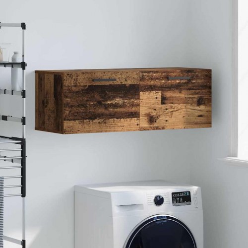 Vægskab 100 x 36,5 x 35 cm i konstrueret træ - gammelt træ
