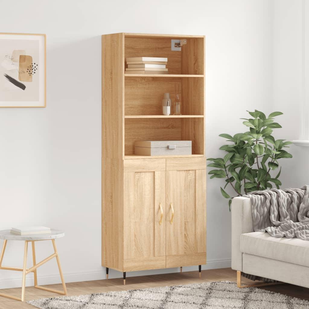 HÃ¸jskab 69,5x34x180 cm konstrueret trÃ¦ sonoma-eg