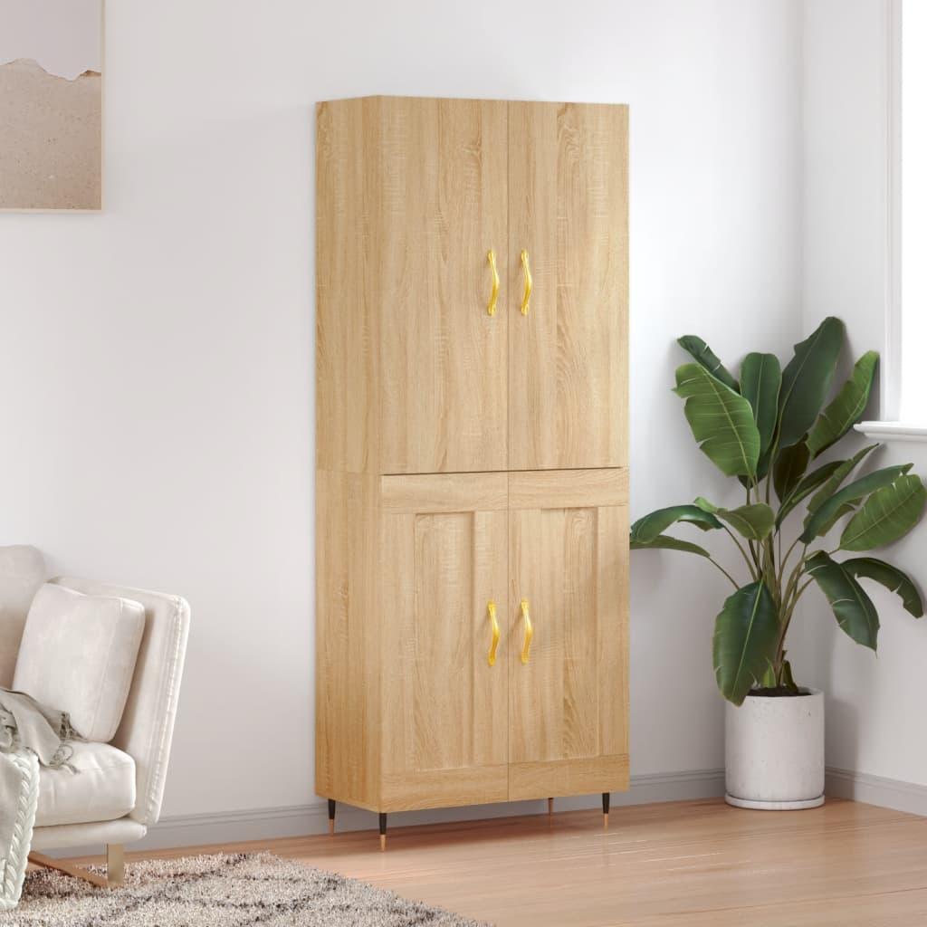 Højskab 69,5x34x180 cm konstrueret træ sonoma-eg