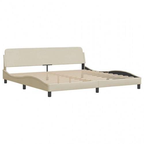 Sengeramme med hovedgærde 200 x 200 cm - creme