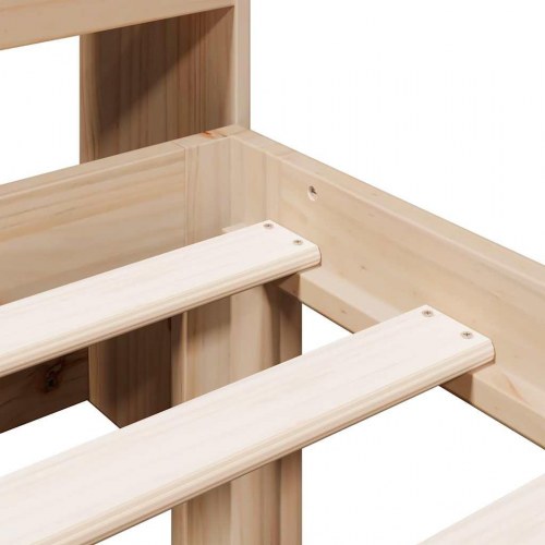 Seng med reol uden madras 90x190 cm massivt fyrretræ