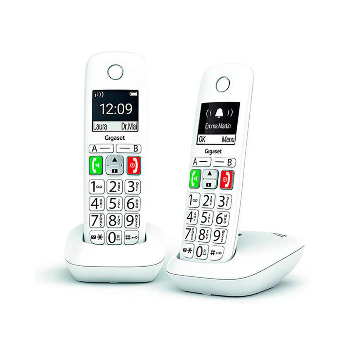 Gigaset E290 Duo trådløs telefon - hvid (2 håndsæt) billede