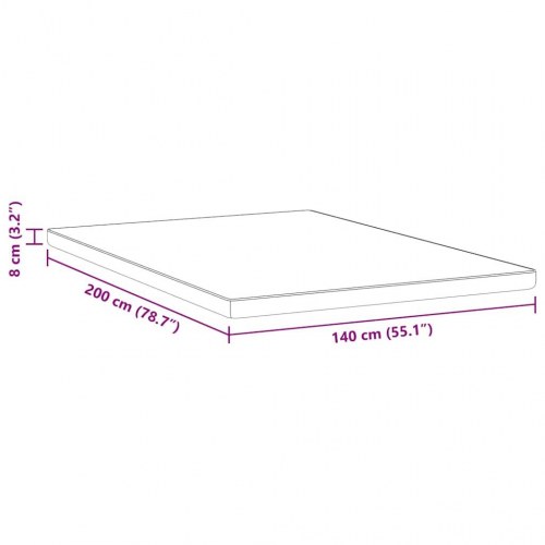 Topmadras i memoryskum 140 x 200 cm - hvid