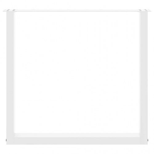 Spisebordsben U-formet 3 stk. hvid 80x(72-73) cm stål