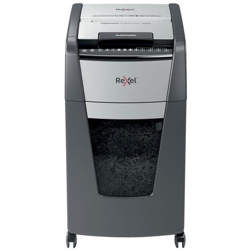 Rexel Optimum Auto+ 300X papirmakulator - 60 l, sort/grå