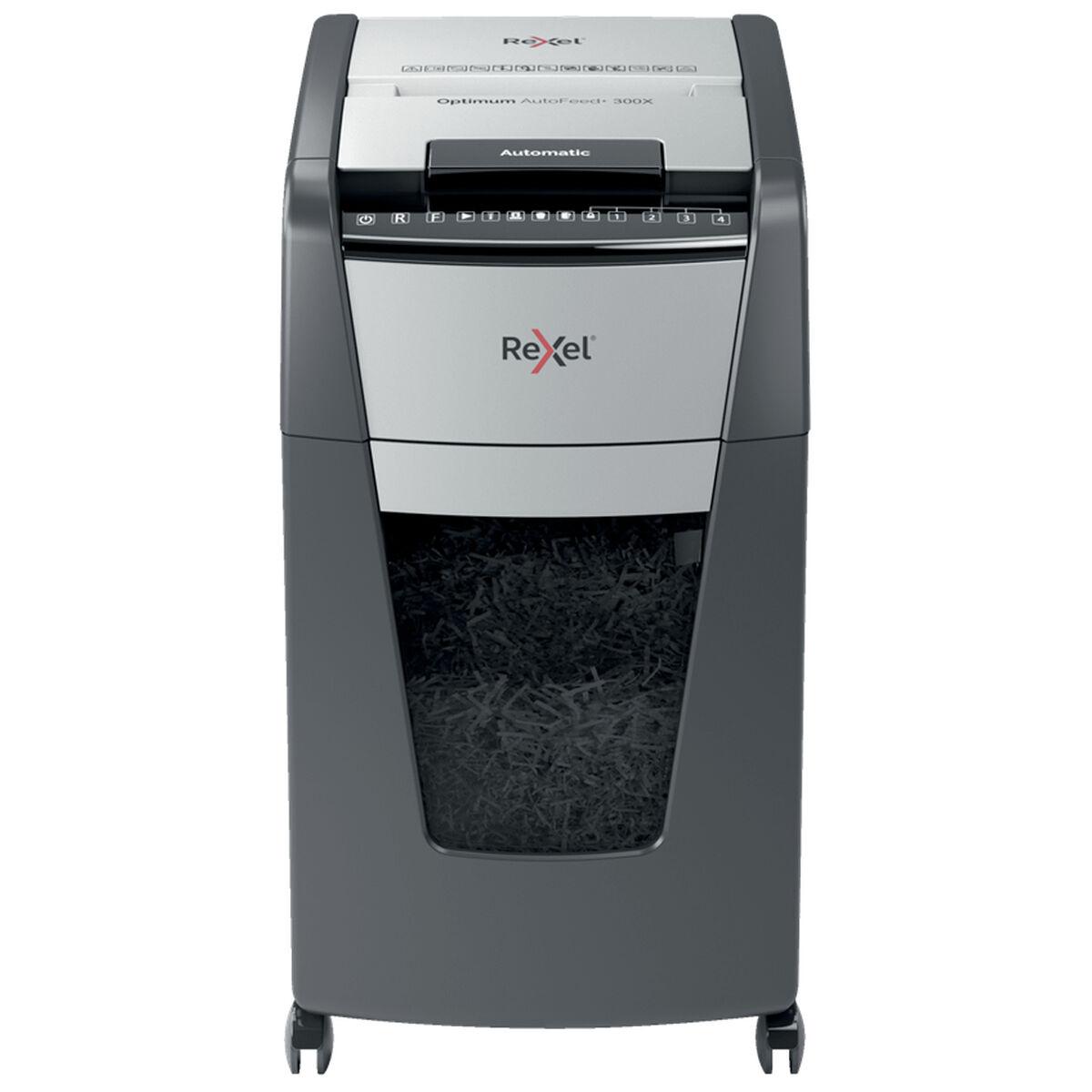 Rexel Optimum Auto+ 300X papirmakulator - 60 l, sort/grå