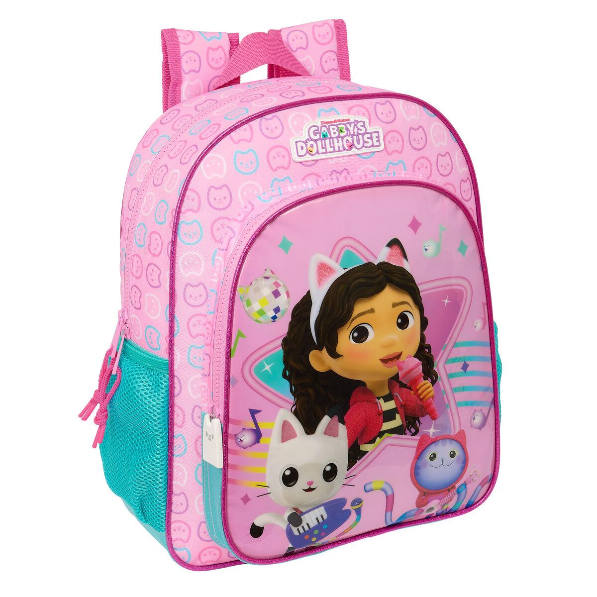 Gabby's Dollhouse Party Pink skoletaske 26 x 34 x 11 cm