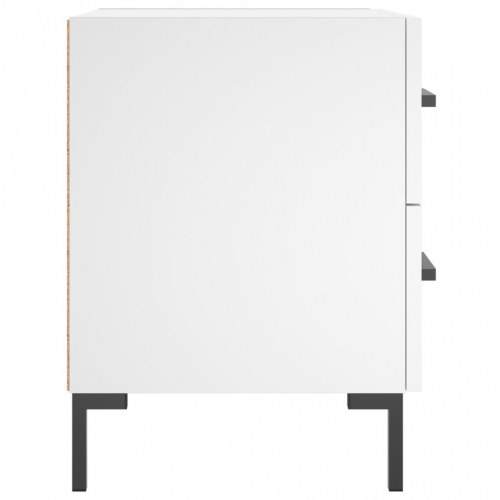 Sengeborde 2 stk. - 40×35×47,5 cm i hvid konstrueret træ med metalben