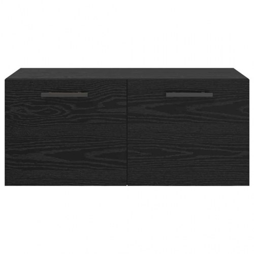 Vægskab Vægmonteret Sort eg 80 x 36.5 x 35 cm Konstrueret træ