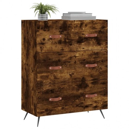 Kommode 69,5×34×90 cm i konstrueret træ - røget egetræsfarve