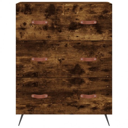 Kommode 69,5×34×90 cm i konstrueret træ - røget egetræsfarve