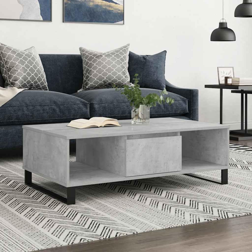 Sofabord 104x60x35 cm konstrueret træ betongrå